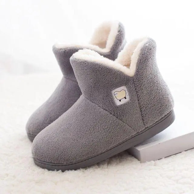 Winter Cotton Slippers Sheep Skin Woman Slippers Natural Fur Women Warm Indoor Shoes Soft Wool House Slippers Memory Foam Closed Back Slippers With Warm Lining Wool-Like Blend Cotton House Shoes Stevvex