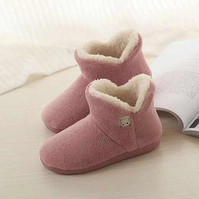 Winter Cotton Slippers Sheep Skin Woman Slippers Natural Fur Women Warm Indoor Shoes Soft Wool House Slippers Memory Foam Closed Back Slippers With Warm Lining Wool-Like Blend Cotton House Shoes Stevvex