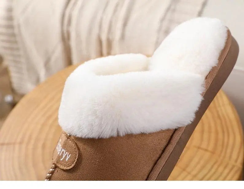 Women Fur Slippers Winter Warm Shoes Suede Plush House Indoor Outdoor Men Couples Cotton Cozy Comfy Faux Fur Slip-On Women House Shoes Memory Foam Suede Fluffy Comfort Plush Anti-Slip Slippers Stevvex