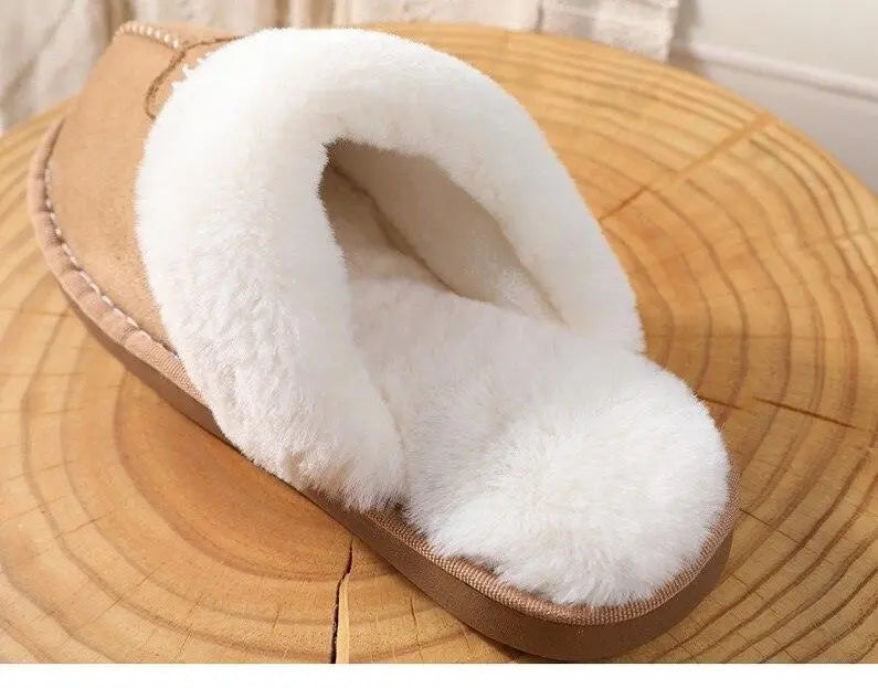 Women Fur Slippers Winter Warm Shoes Suede Plush House Indoor Outdoor Men Couples Cotton Cozy Comfy Faux Fur Slip-On Women House Shoes Memory Foam Suede Fluffy Comfort Plush Anti-Slip Slippers Stevvex